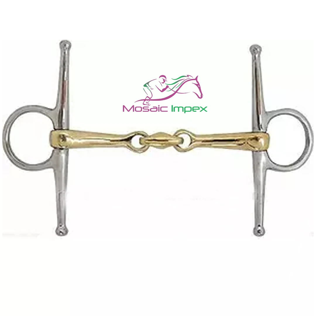 Mosaic Impex 130mm Twisted Copper Horse Bits Saddlery Full Cheek Copper Mix Lozenge German Stainless Steel Horse Bit Mouthpiece