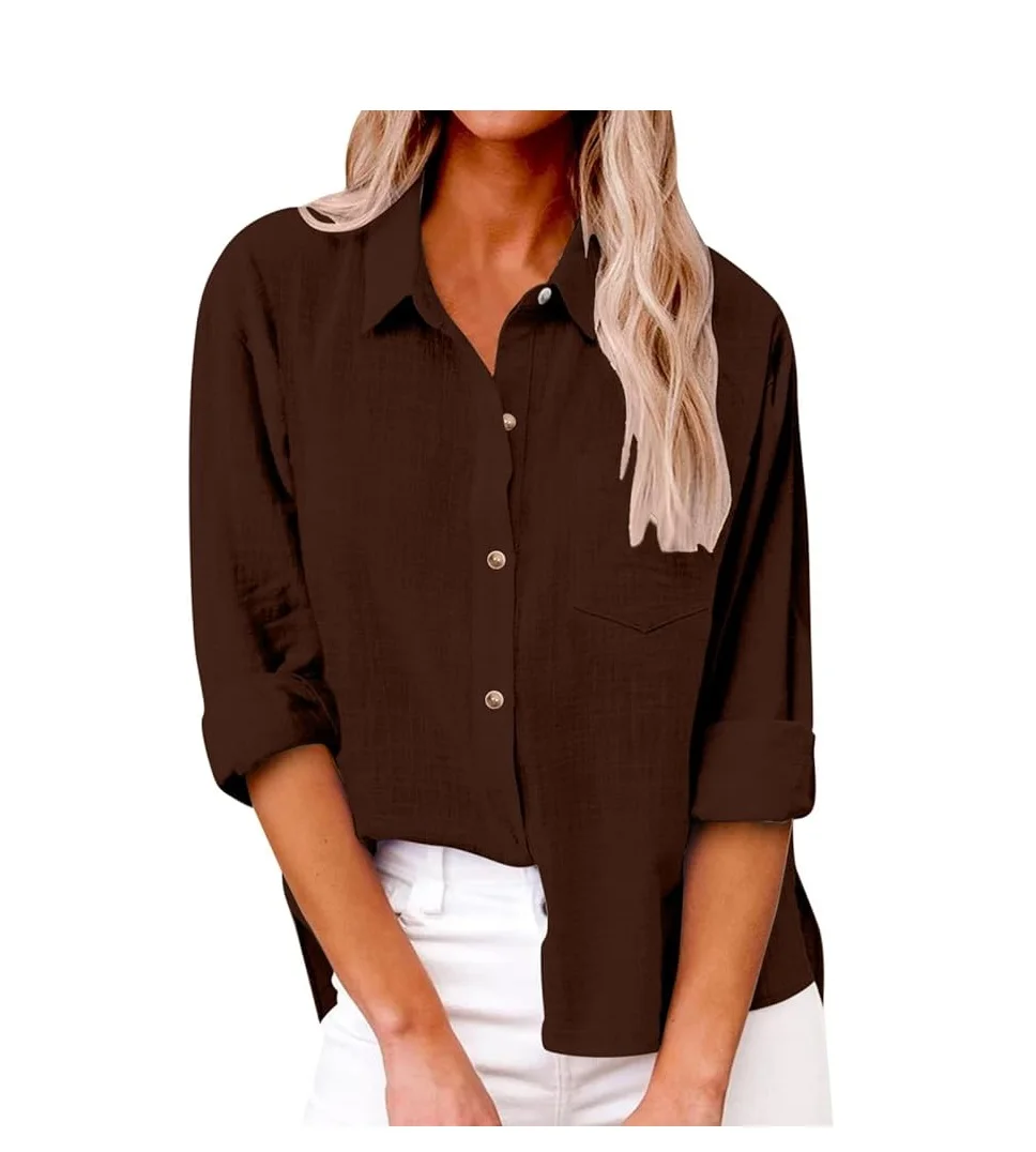 Custom Embroidery Logo Dress Shirts For Women Quick Dry Long Sleeve Button Shirt Collar Casual Fashion Women Clothes