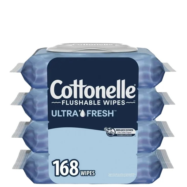 Cottonelle Ultra Fresh Flushable Wipes, 4 Flip-Top Packs
