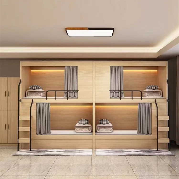 Hotel Bunk Bed Gaming Hotel All-inclusive Capsule Hotel Bed Apartment Furniture Set Student Dormitory Double Low Bed Customized
