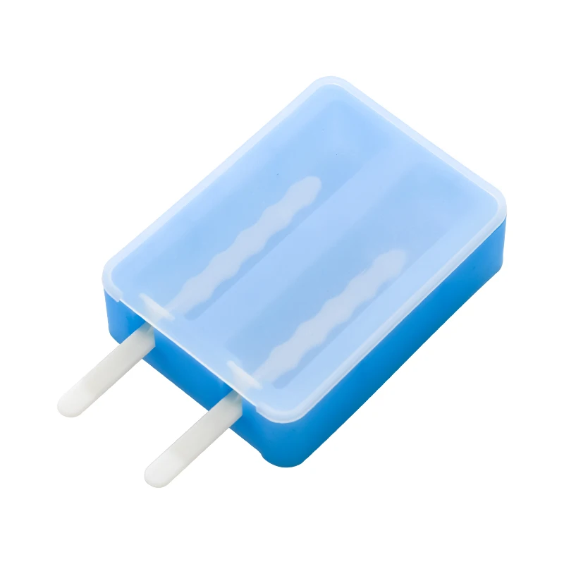 2 Cell Ice Cream Mold Ice Handmade Dessert Silicone Popsicle Mold For Freezer Fruit Ice Cube Maker Reusable Forms