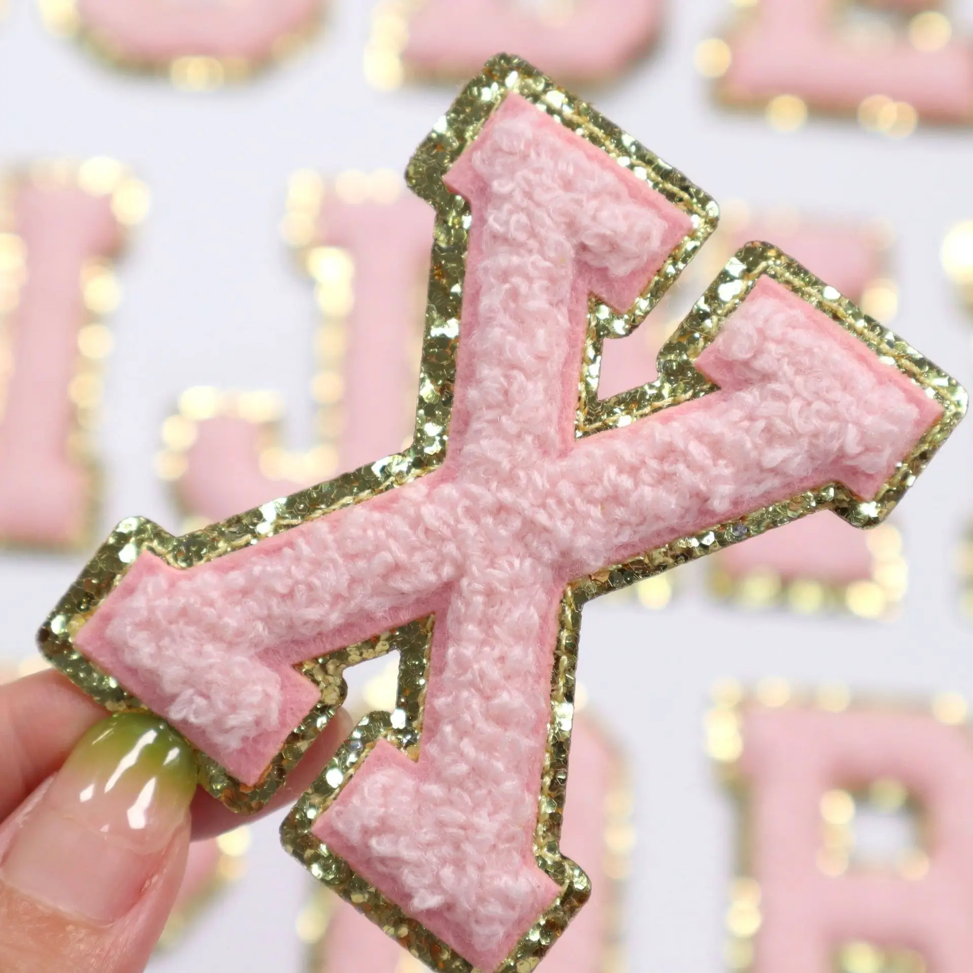 No Minimum Wholesale Custom Shapes Iron On Patch Embroidery Letter Towel Chenille Patches