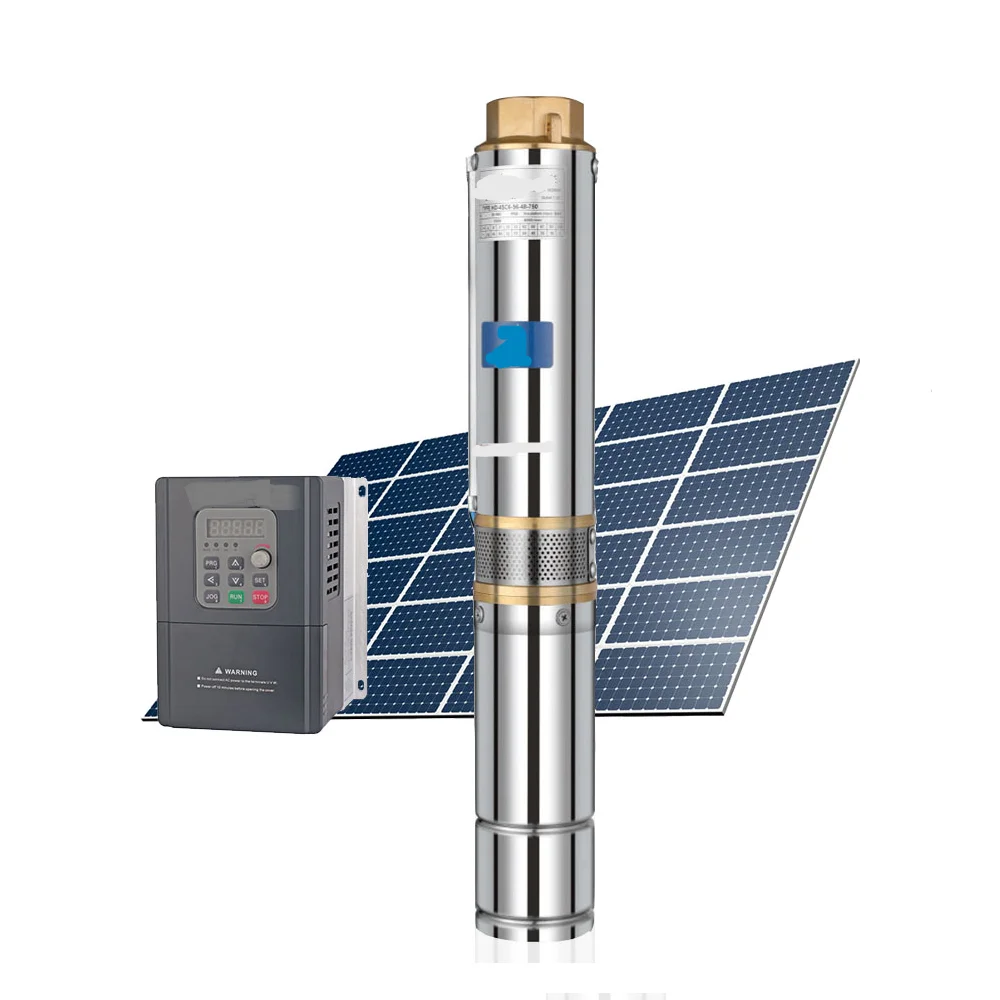 High Durable Lowest Price 1HP 30M Head Solar Submersible Pumpset For Residential Water Supply from Deep wells