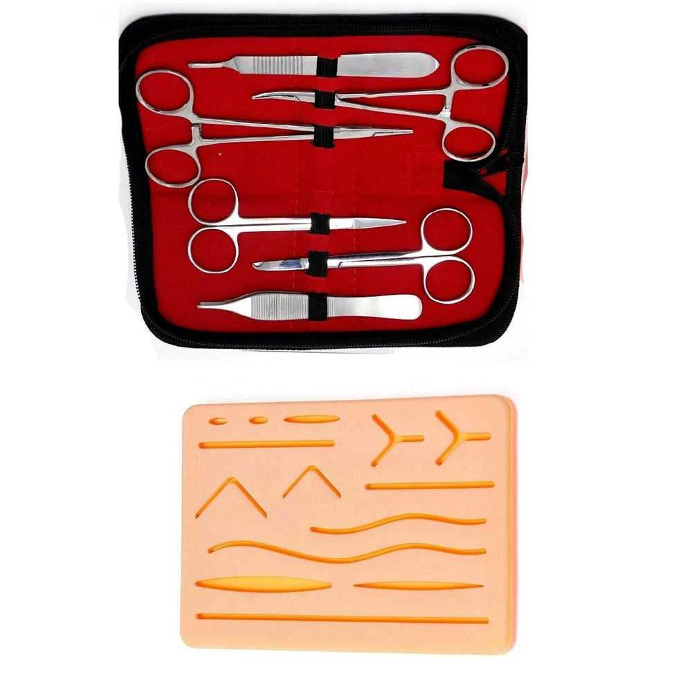 Professional 6-Piece Dissection Surgery Tools Kit Practical German Steel Surgical Instruments with Stainless Steel Metal Case