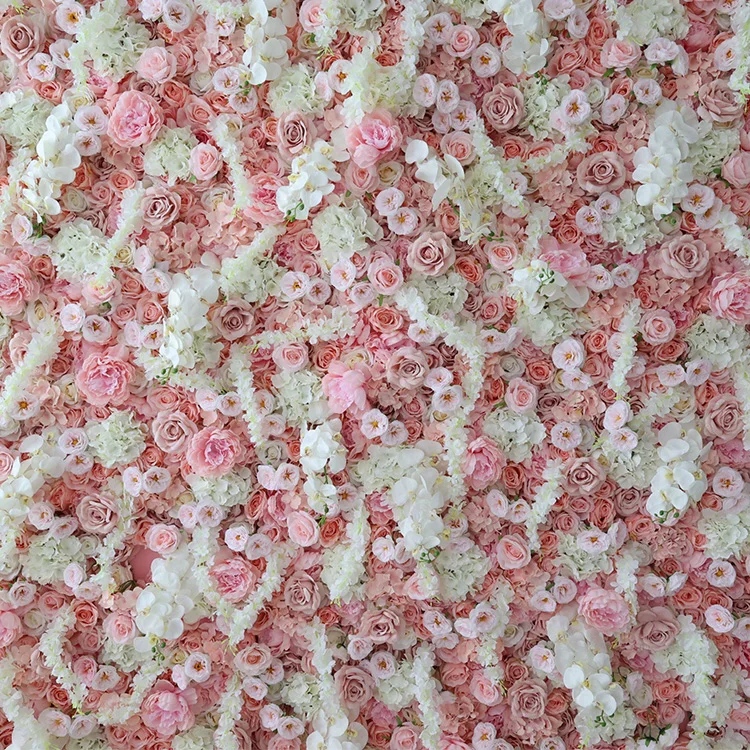 Phalaenopsis Orchid Artificial 3D Fabric Flower Wall Backdrop Roll Up 8x8ft Floral Backdrop Pink Flower Wall Panel