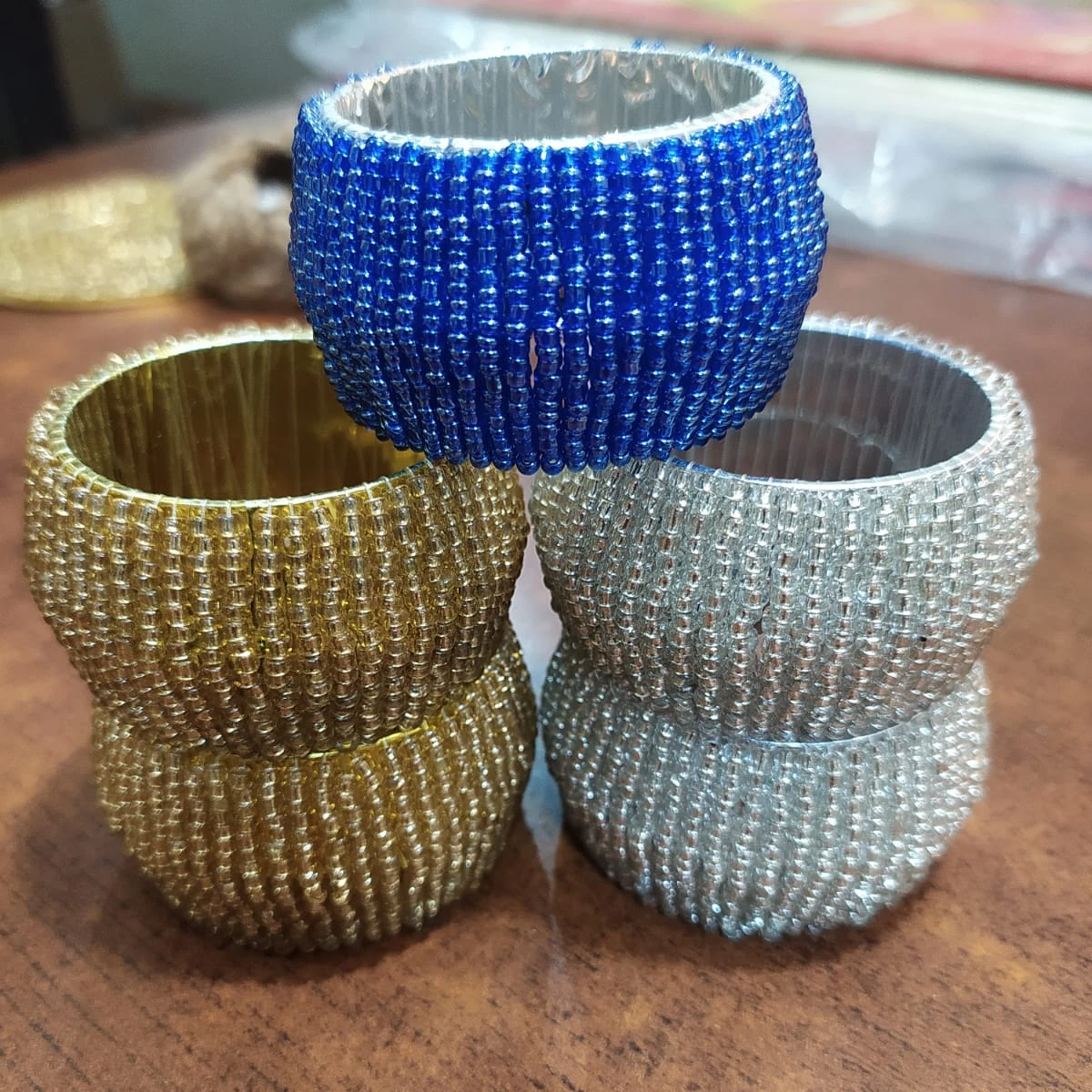 Wholesale metal rose round napkin ring Bead & Crystal Napkin Ring from manufacture in good price  Bulk Supplier And Manufacture