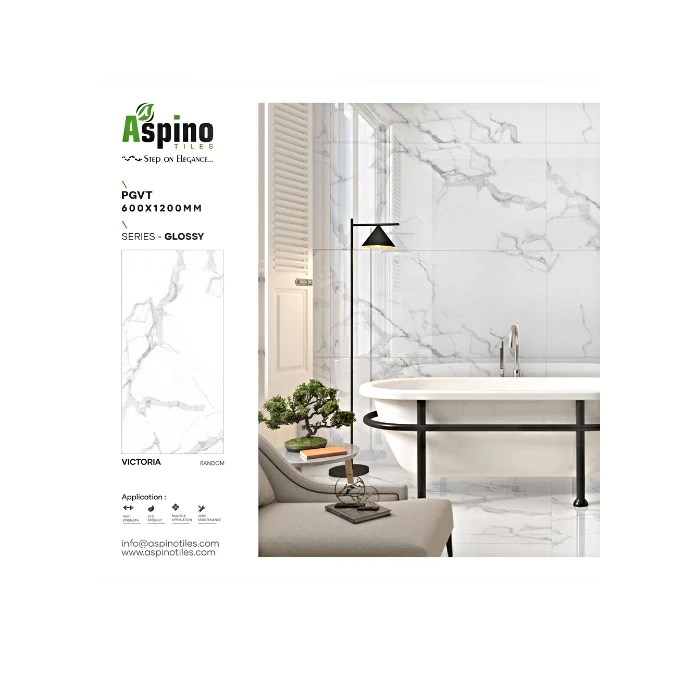 60X120 CM Size Tiles Carrara Glazed Porcelain Marble Look Floor and Wall Tiles with White Color in good price