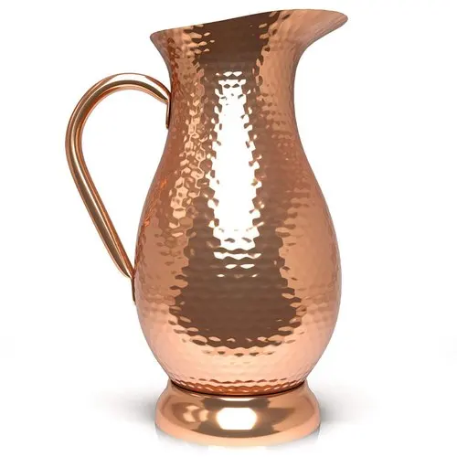 Hot selling reasonable price Drinking Water Pitcher Jug Decorative Water Serving Pitcher Pure Copper Pitchers jugs with Handle