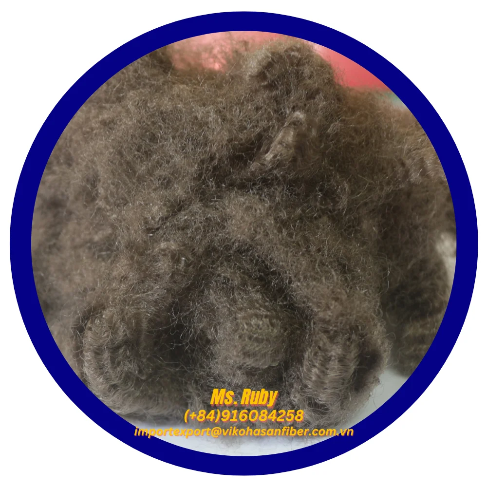 Premium Quality 15D HS Hollow Siliconized Brown PSF and eco-friendly recycled polyester and GRS synthetic fiber from Vietnam