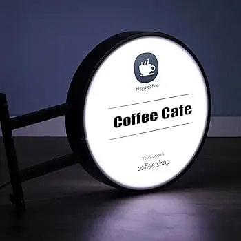 Custom Logo Storefront Blade Sign Wall Mounted Round Shop Sign Store Name Double Side Metal Sign