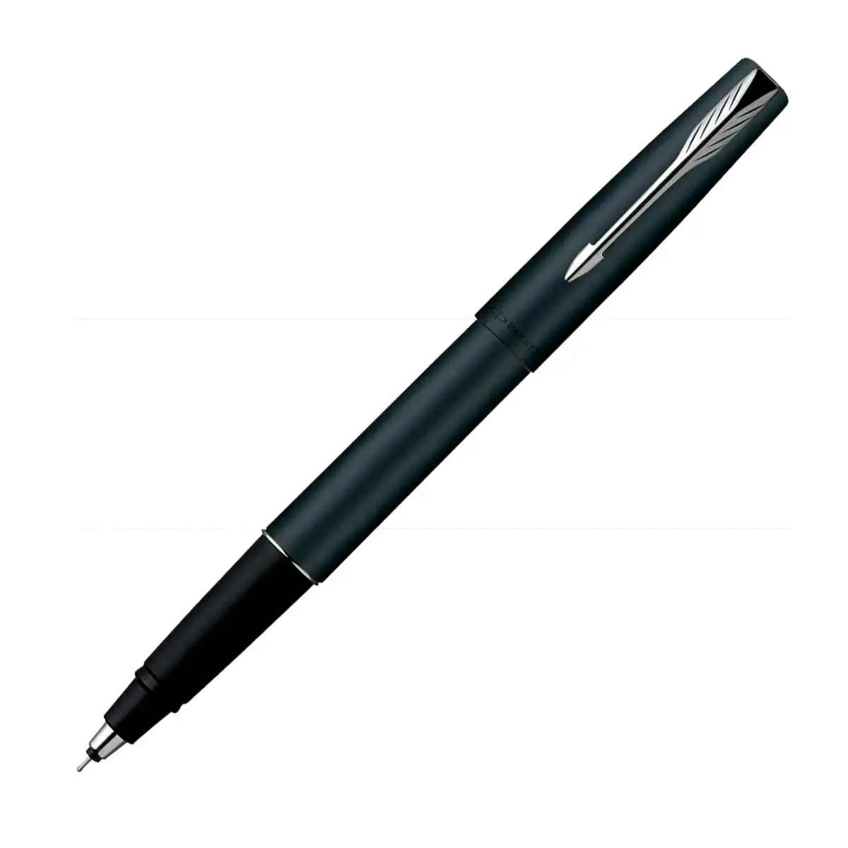 High-Grade Parker Frontier CT-1 Matte Black Chrome Trim Roller Ball Pen Blue Ink 0.5mm Writing Width Metal Material Pack of 1
