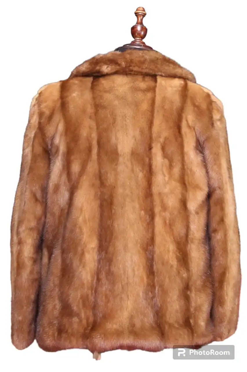 Mens Brown Real Mink Fur Leather Jacket With Customization With  Multiple Colors Jackets