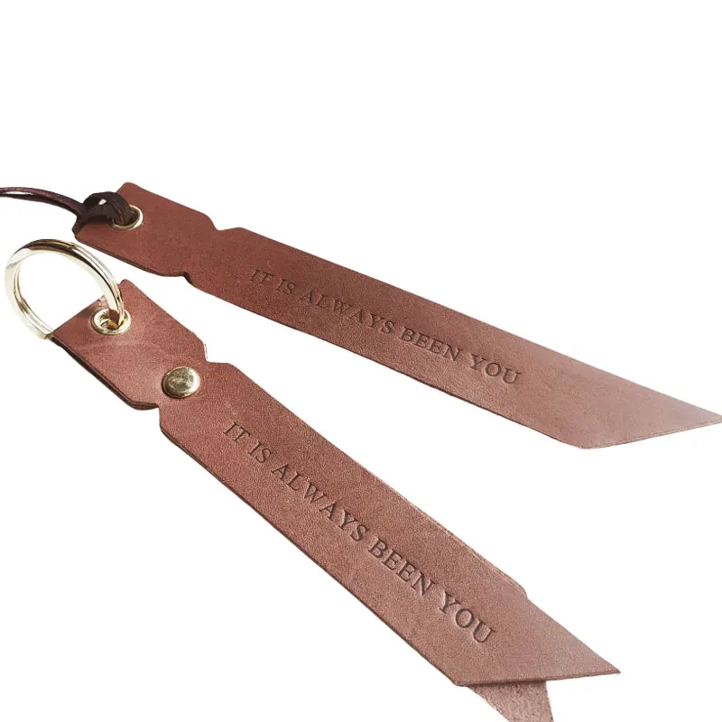 Custom logo String Vegan Leather Bookmark Keychain