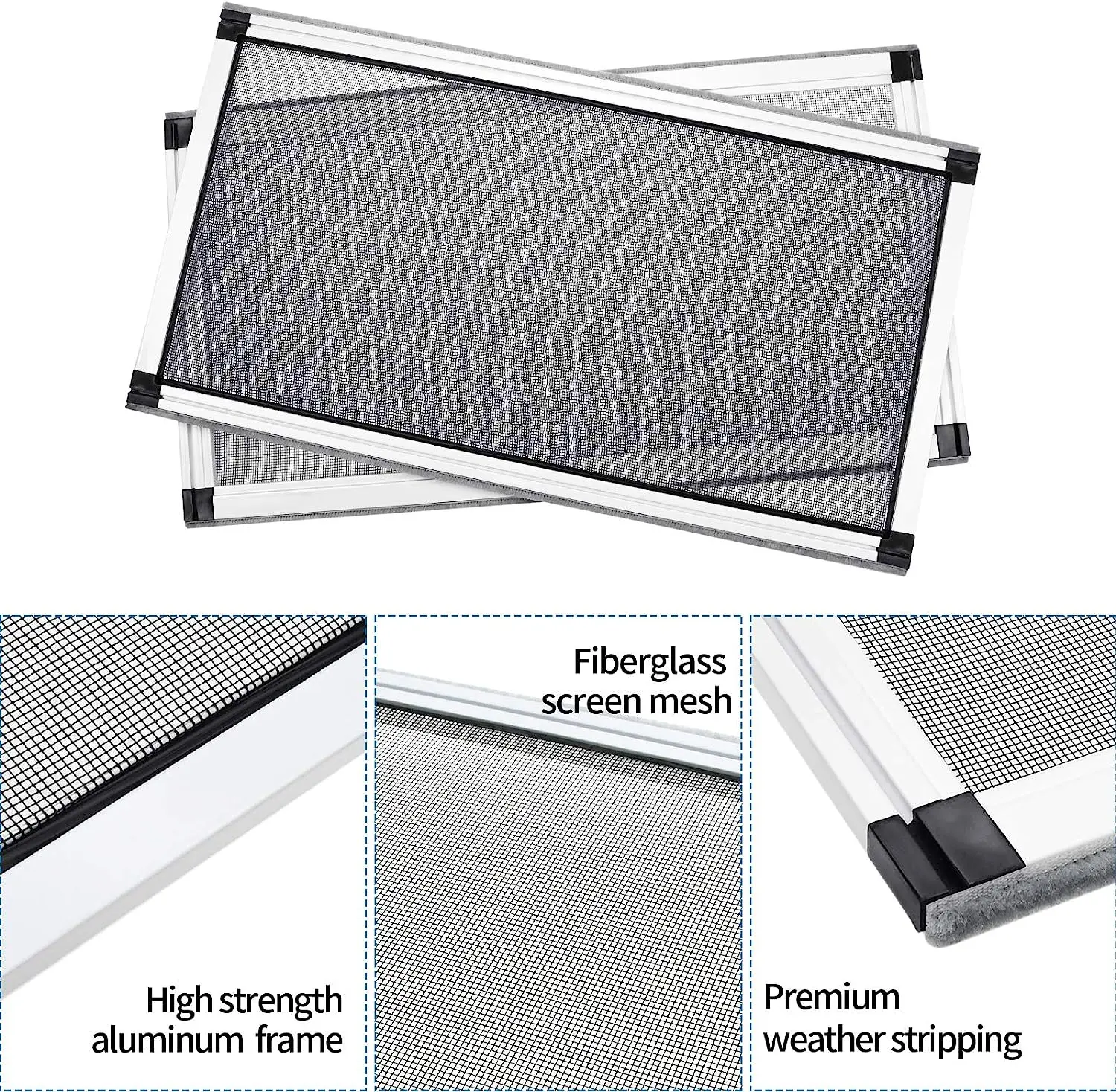 Aluminium Frames Retractable Fiberglass Mosquito Screen Mesh Insect Net Sliding Window Screen