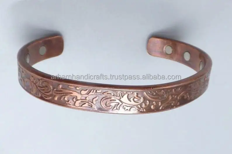 Copper Bracelet Men Women Magnets Cuff Magnetic All Design Copper Bangle Personalised Engraved Bracelet by LUXURY CRAFTS