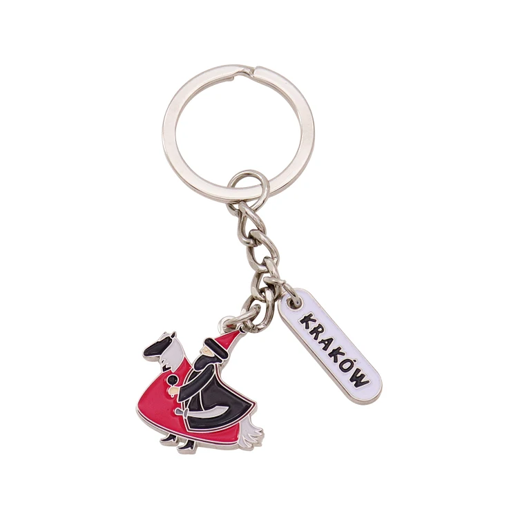 Customized Letter Round Metal Key Chains Custom Logo Enamel Souvenir Key Chain