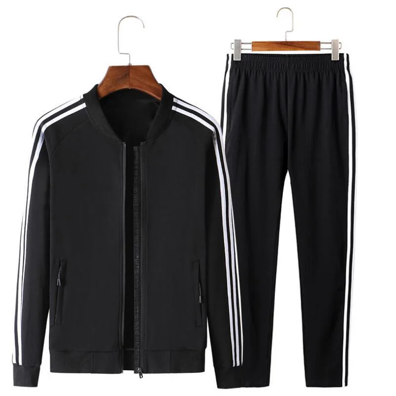 Fleece Tracksuit Sets For Mens Cotton Fleece Color Block Tracksuit Men Jogging Suit