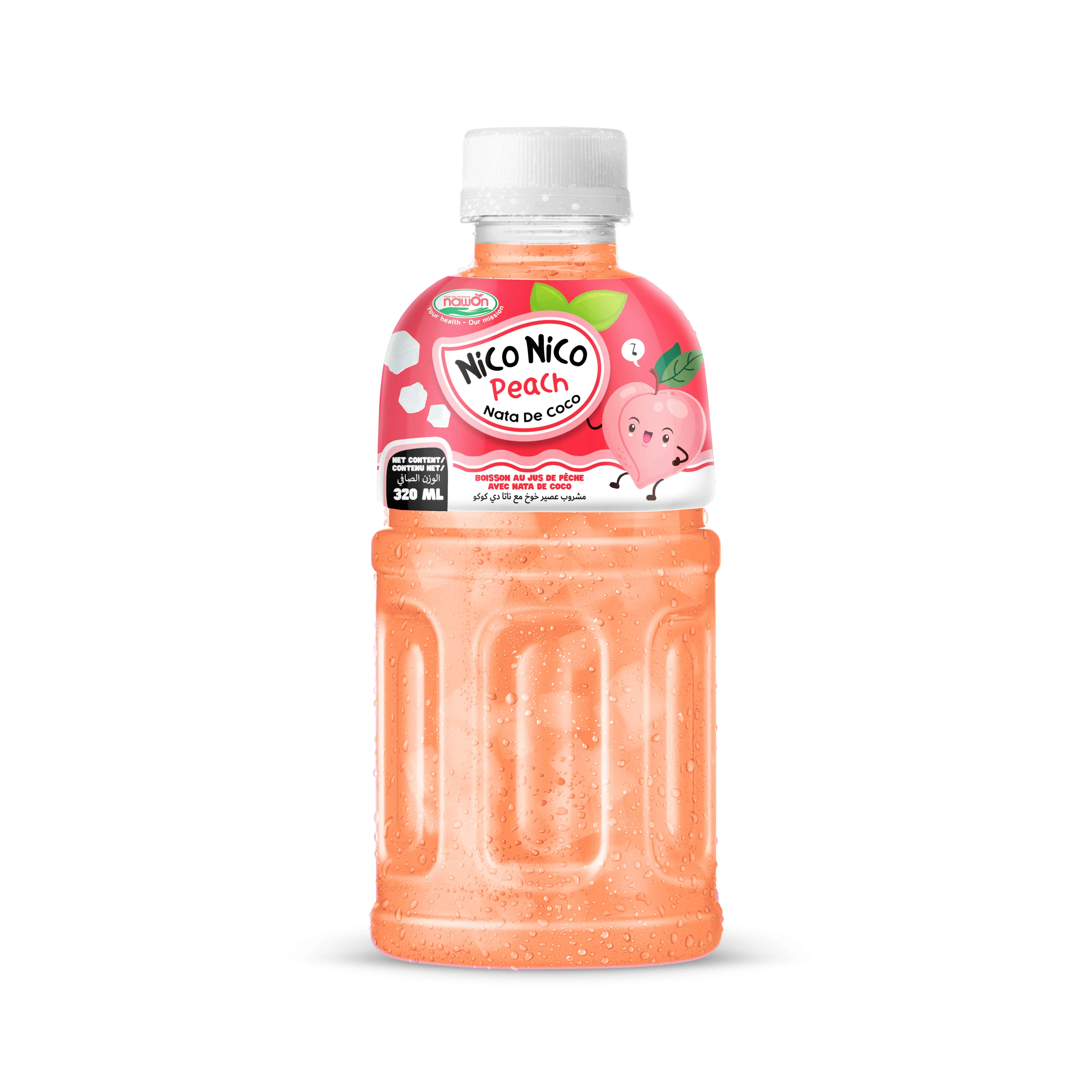 Бесплатный образец 325 мл NAWON Nata de Coco Напиток поставщик фруктовый сок с желе Nata de Coco клубника OEM/ODM производитель напитков
