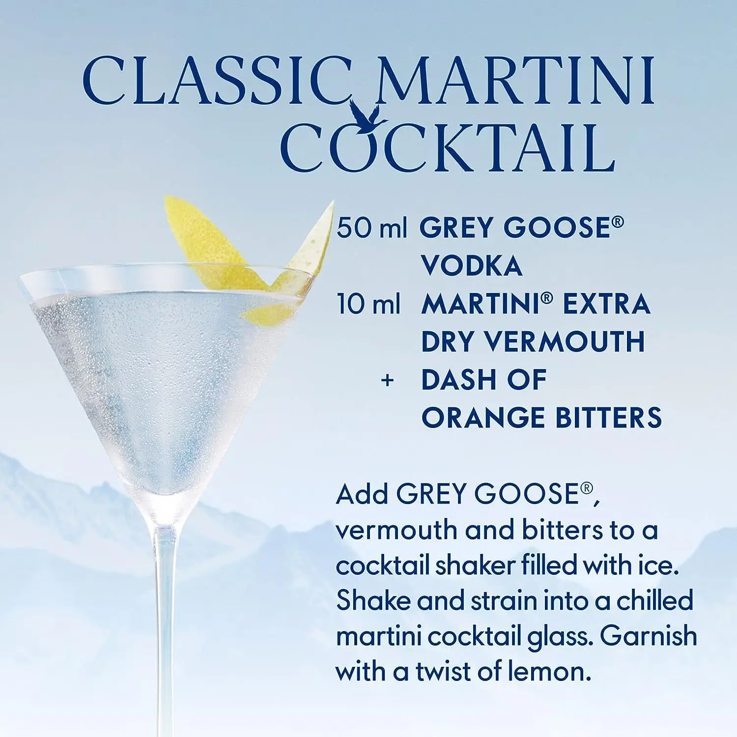 Premium grey goose vodka French Vodka Made from The Finest French Single-Origin Wheat & Natural Spring Water 40% ABV 70cl