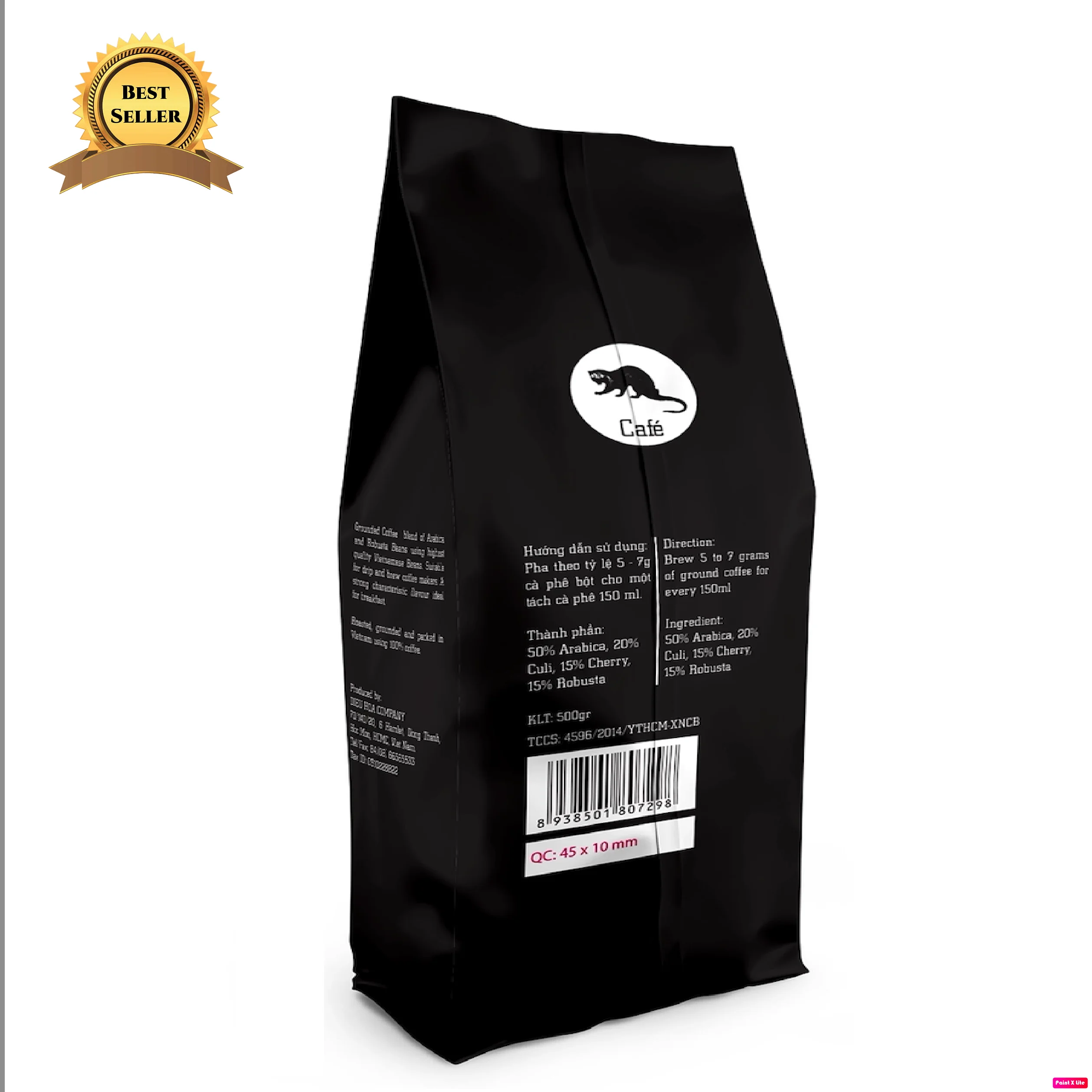 Weasel Ground Coffee Highly esteemed HACCP & ISO 9001 2015 Certificated No.2 500 GRAM/BAG made in Vietnam