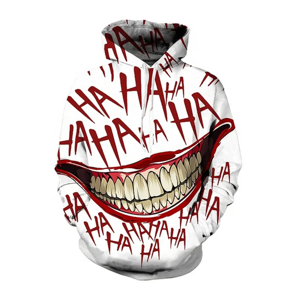 Joker Clowns 3D Printed Hoodies for Men Horror 3D Printing Men Casual Fashion Funny Oversized Pullover Hoodies Clothing