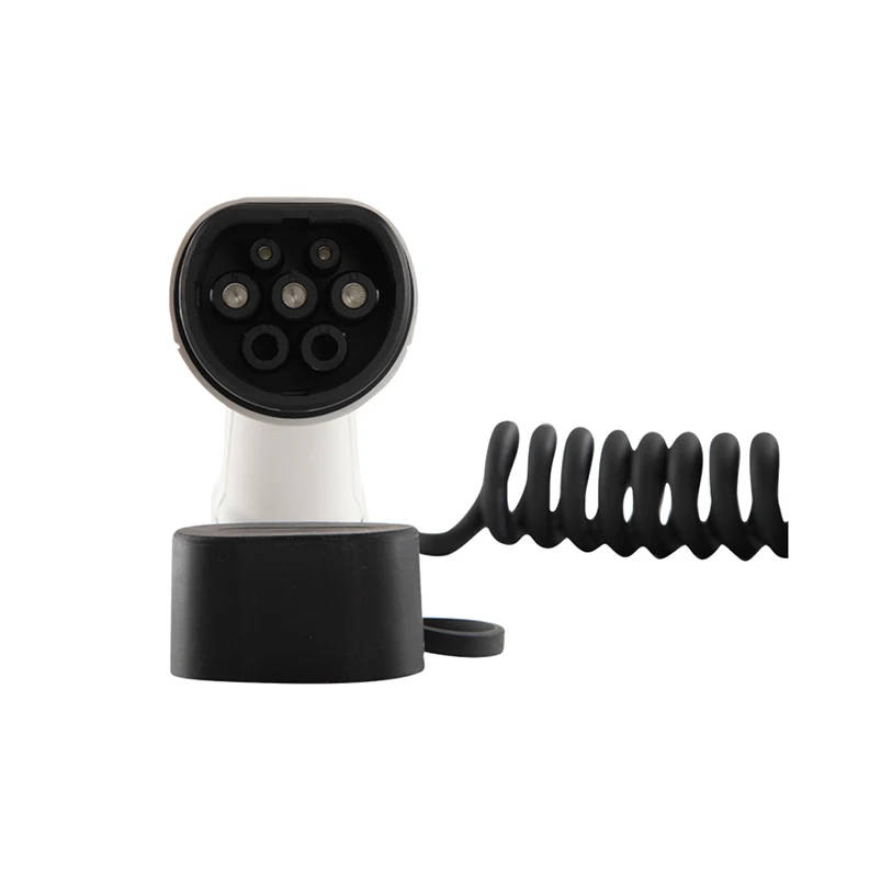 Workersbee 32A 3 phase 6m cable  length Coiled TPU cable for  Type 2 to Type 2 EV cable