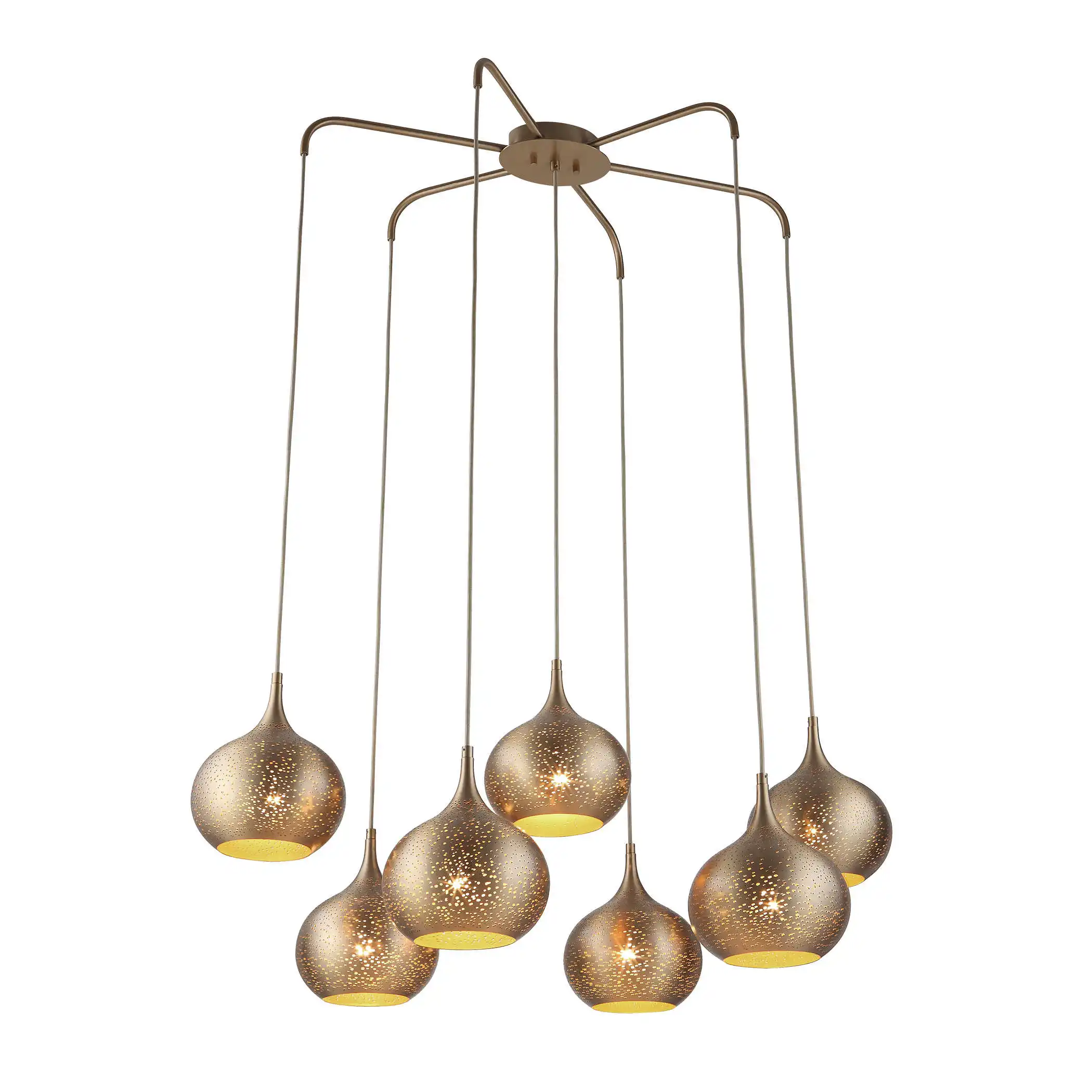 Hot Selling Indian Metal Crafts Chandelier & Pendant Lights wooden beads ceiling light christmas decoration supplies Wedding