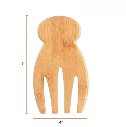 Personalized Salad Server Set Custom Bamboo Salad Server International Bamboo Wood Salad Hands With Knob Handles 2023