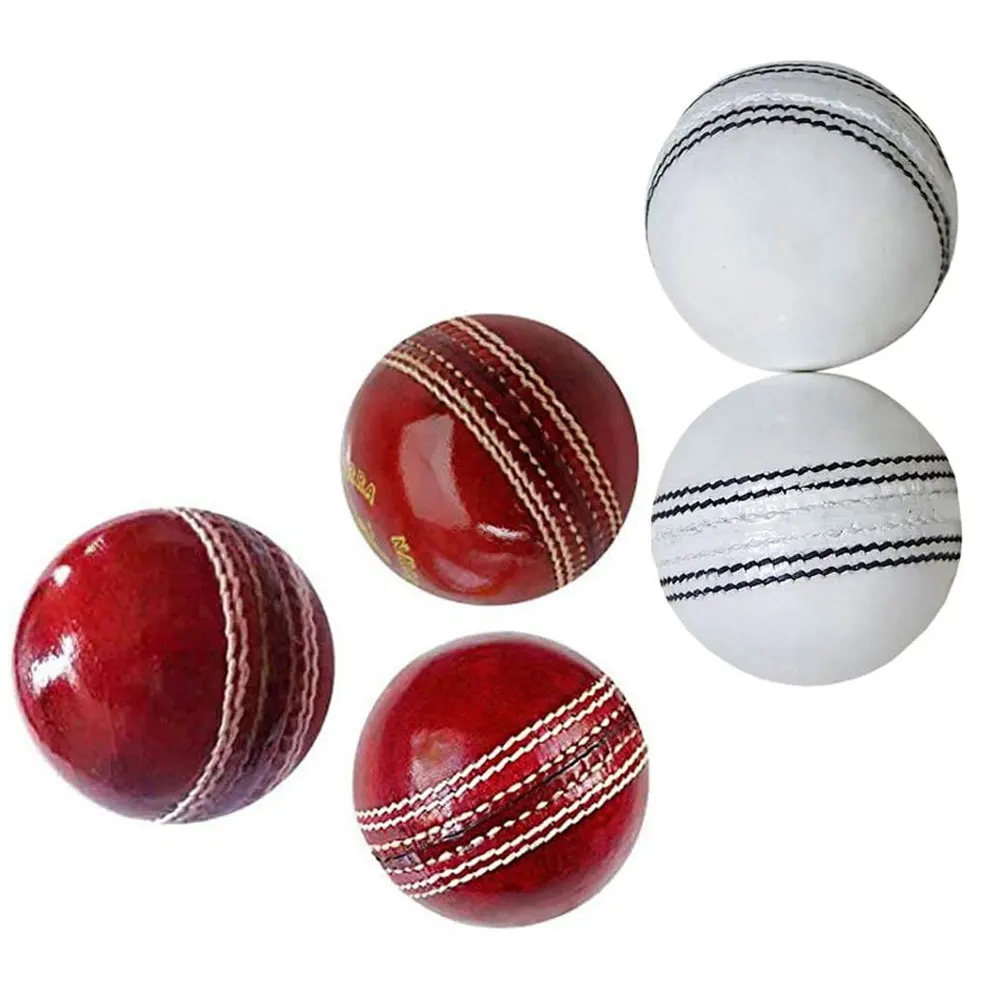 Red Cricket Ball | Red Color Leather Cricket Balls for Practice A Grade Handstitched | Senior Official Hard & Seasoned  Cricket