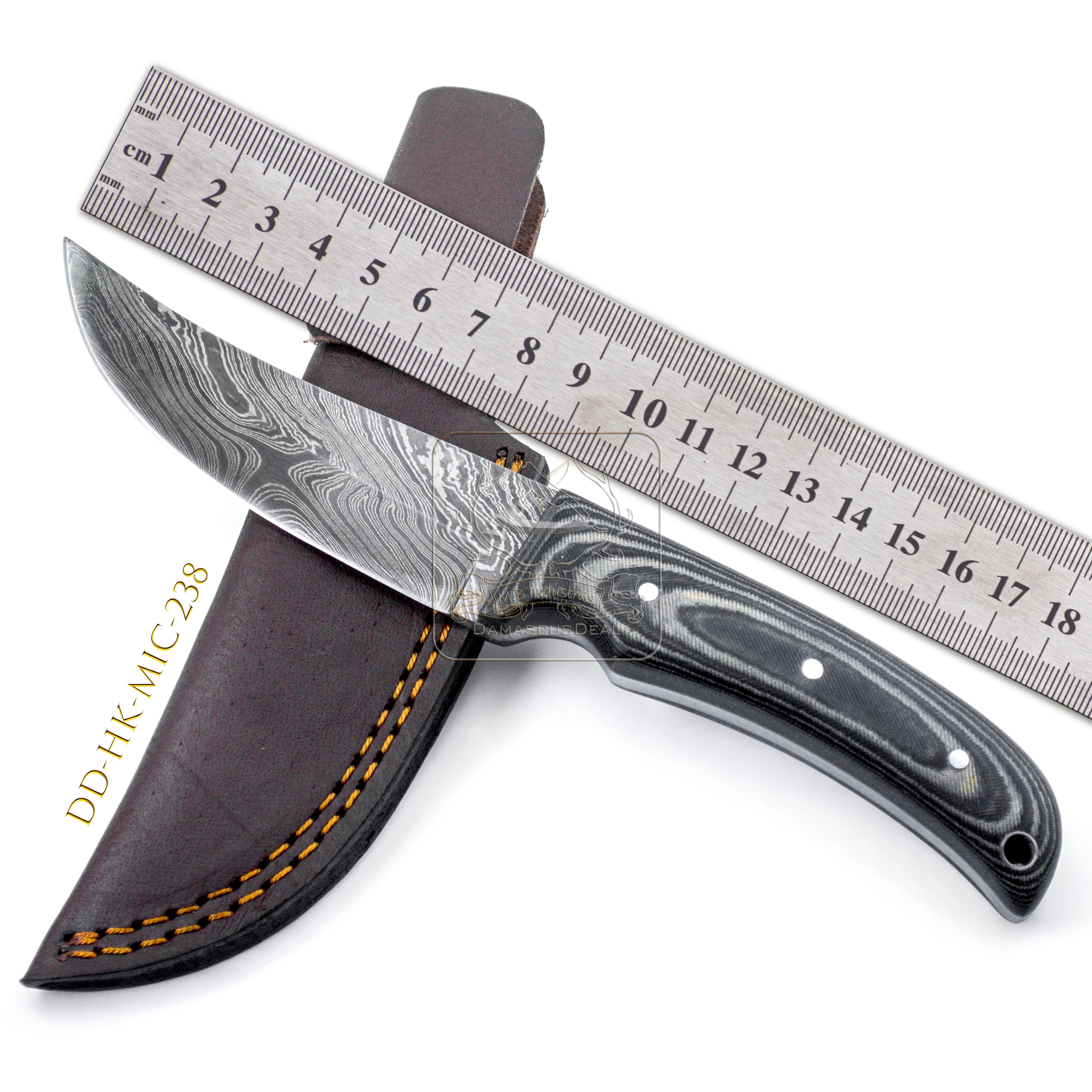 Hot Selling DD-HK-MIC-236 Outdoor Bushcraft Camping Survival Knife 192 Layers Damascus Steel Sword Micarta Stainless Stainless