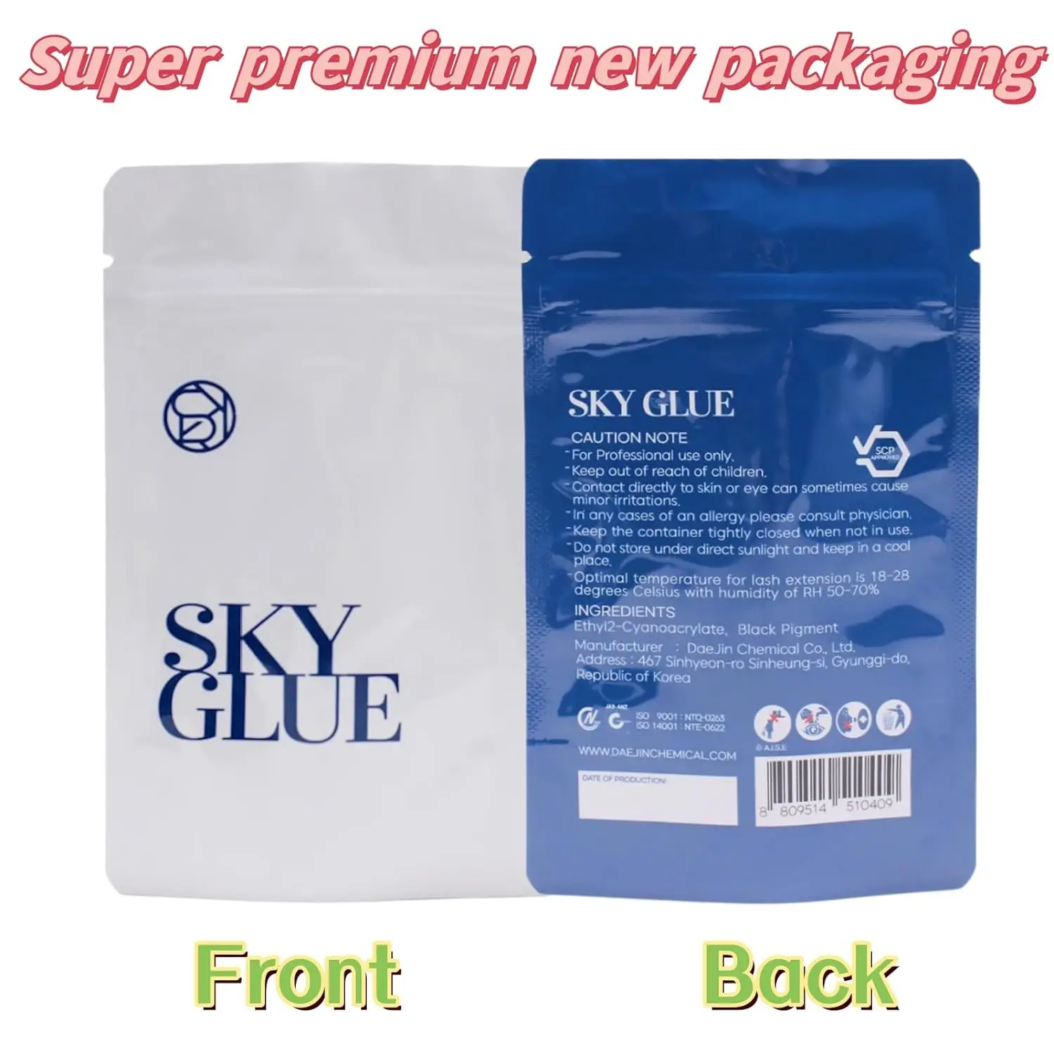 New Sky Glue New Package 5ML S+ type Faster Dry Time Long Retention JM Glue eyelash extension Lady Black adhesive Fastest