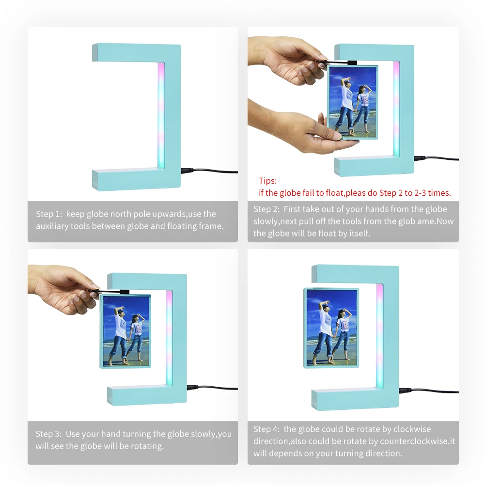 wholesale acrylic floating photo frame for decorate office or desk