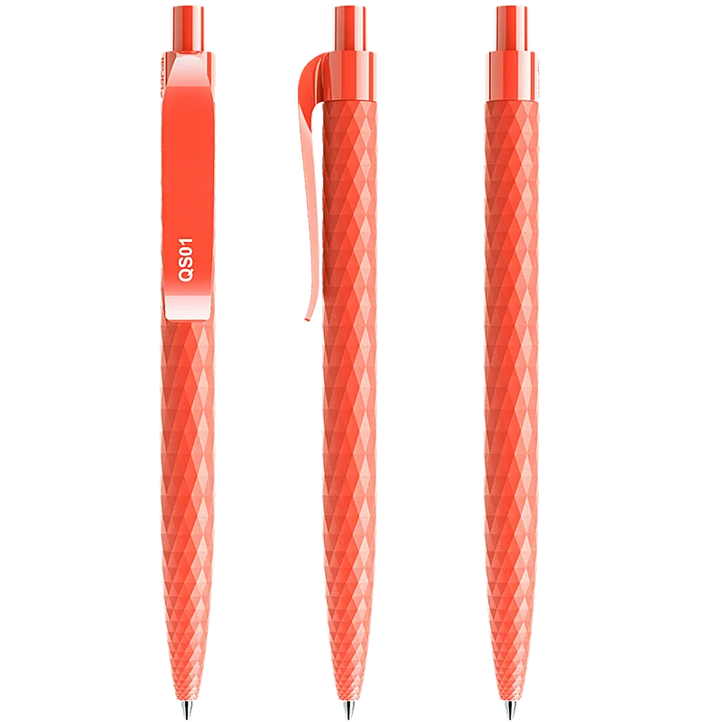 Prodir QS01 Plastic Push Transparent Polished Office Stationery Ball Pen with Plastic Clip