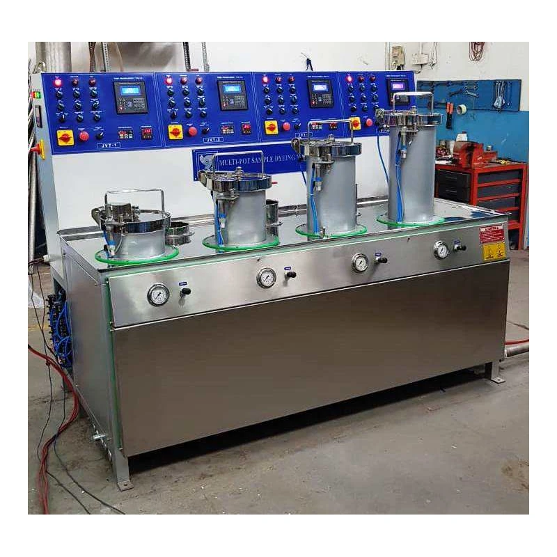 ISO Certified Multi Pot Sample Dyeing Machine- 4 Pots Control Panel With JOGSON Dyeing Programmer TPR13I/PLC & Touch Interface