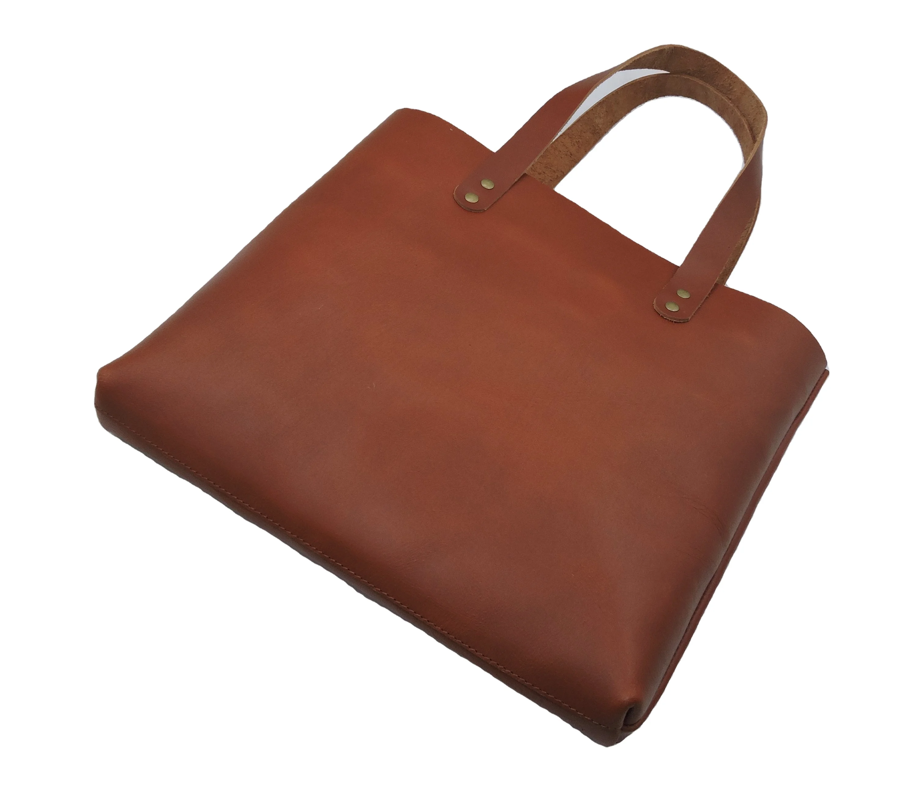 Handmade Large Leather Tote Bag for Women Lady Style Cross-Body Zipper Closure Handbag for Travel College Office Daily Use