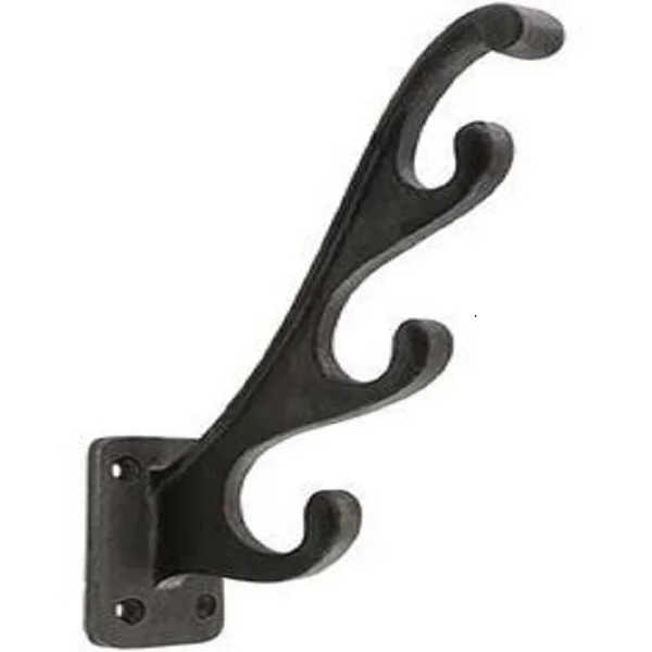 Heavy Duty  Wrought Cast Iron Rope Cabinet Hook Black Cast Iron Hook For Rustic Look Home  Old Europe Vintage Style