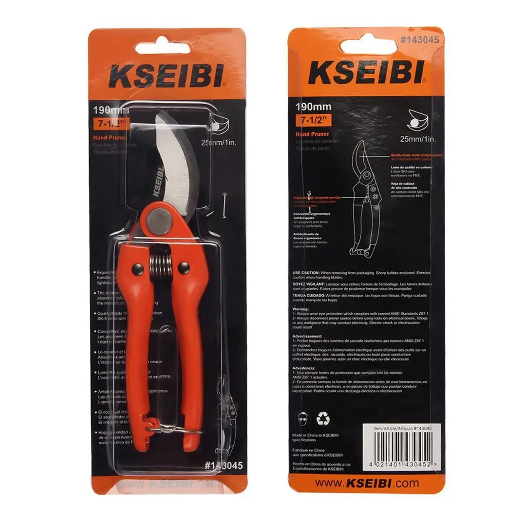 KSEIBI High Quality 190mm General Garden Pruning Shears With Spare Blade For Providing Clean.