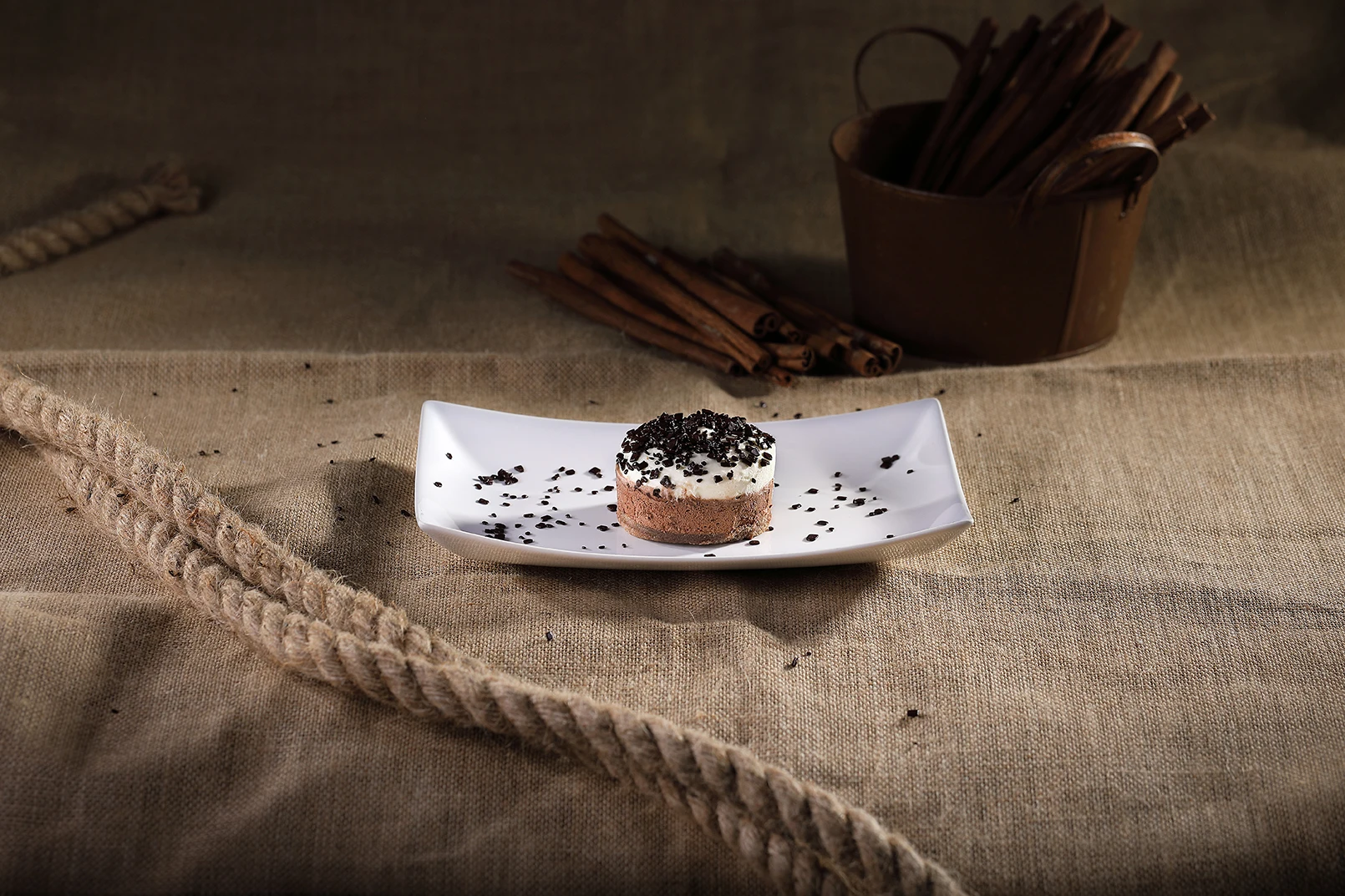 Single Serving Two Chocolate Cake Dark Chocolate White Chocolate