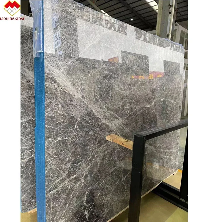 High Quality Turkish Her-mes Grey Marble Slabs Glazed Armani Grey Polished Carrara Marble Tiles Calcite Type for Villas