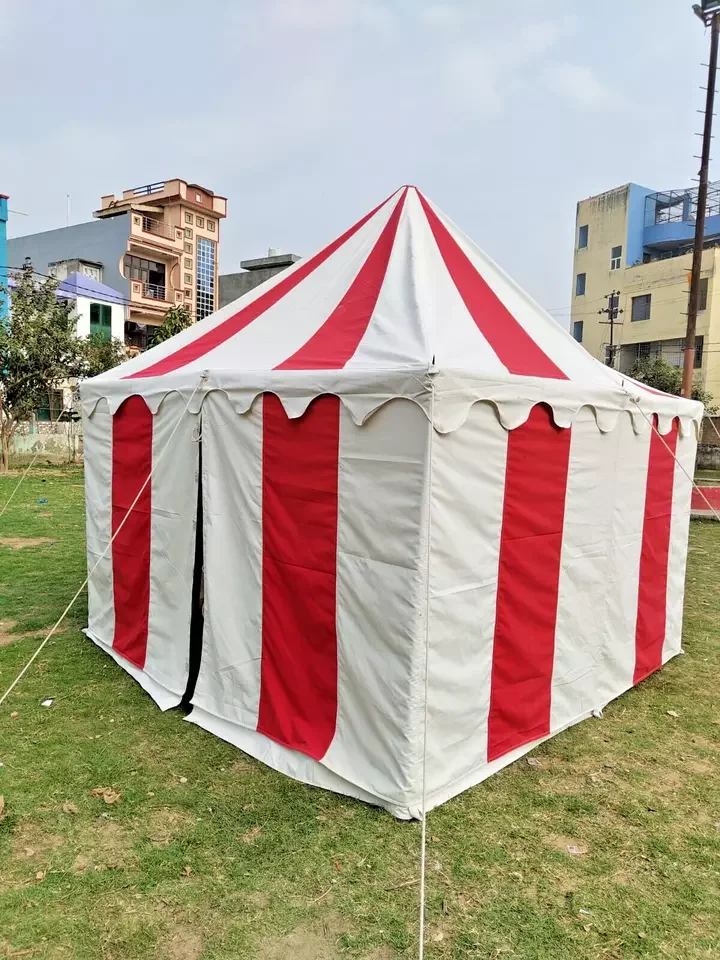 Premium Medieval Square Tent 6x6 Meter Durable Cotton Canvas Reenactment Faire Camping Easy Setup All-Weather Waterproof