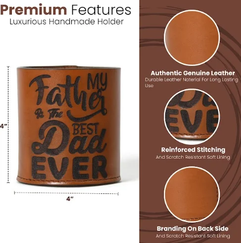 100%  Real Leather Storage Box Office School Stationery Table Side Storage Organizer Office Fountain Pen Case Holder