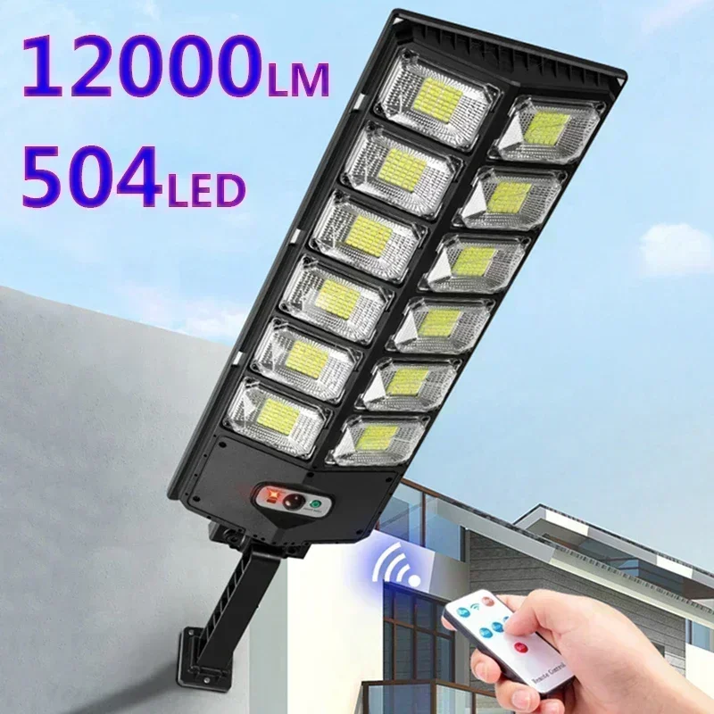 Hot 4/6/8/10/12 Heads Powerful Outdoor Solar Lights 504 LED Garden Lamp Solar Panel Lamps Waterproof Motion Sensor Street Light
