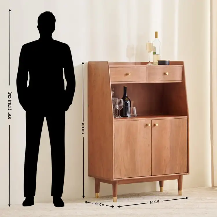 Elegant 2-Door Bar Cabinet with Spacious Storage and Durable MDF Construction for your living room