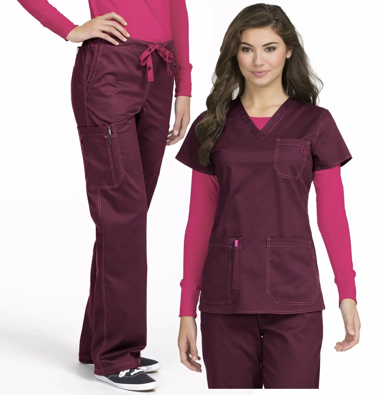 High Quality Women Scrubs Spandex Stretch Nurses Medical Christmas Pattern Prints Tops Uniform Christmas Scrubs