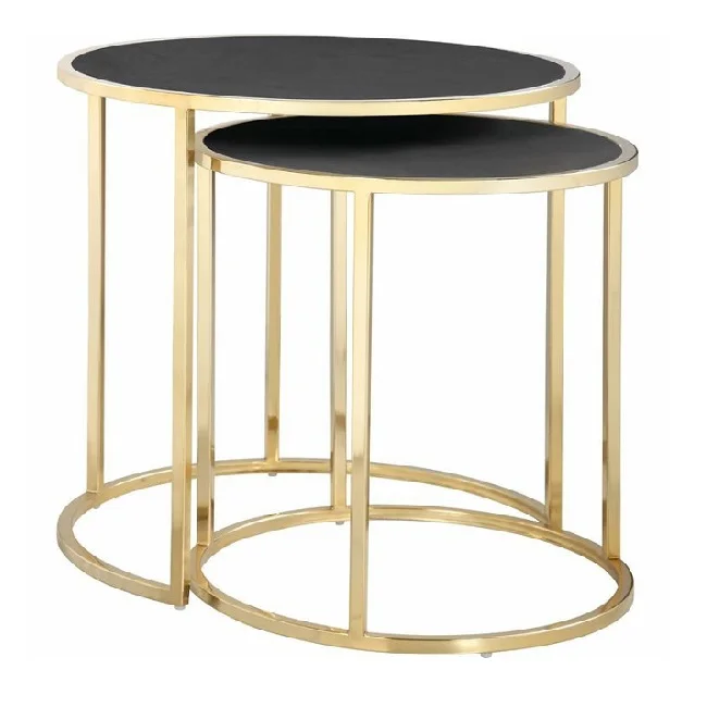 Korean Style Side Table Nesting Simple Round Top Side For News Paper Magazines & Files Top Handmade Round Shape Glass For Coffee