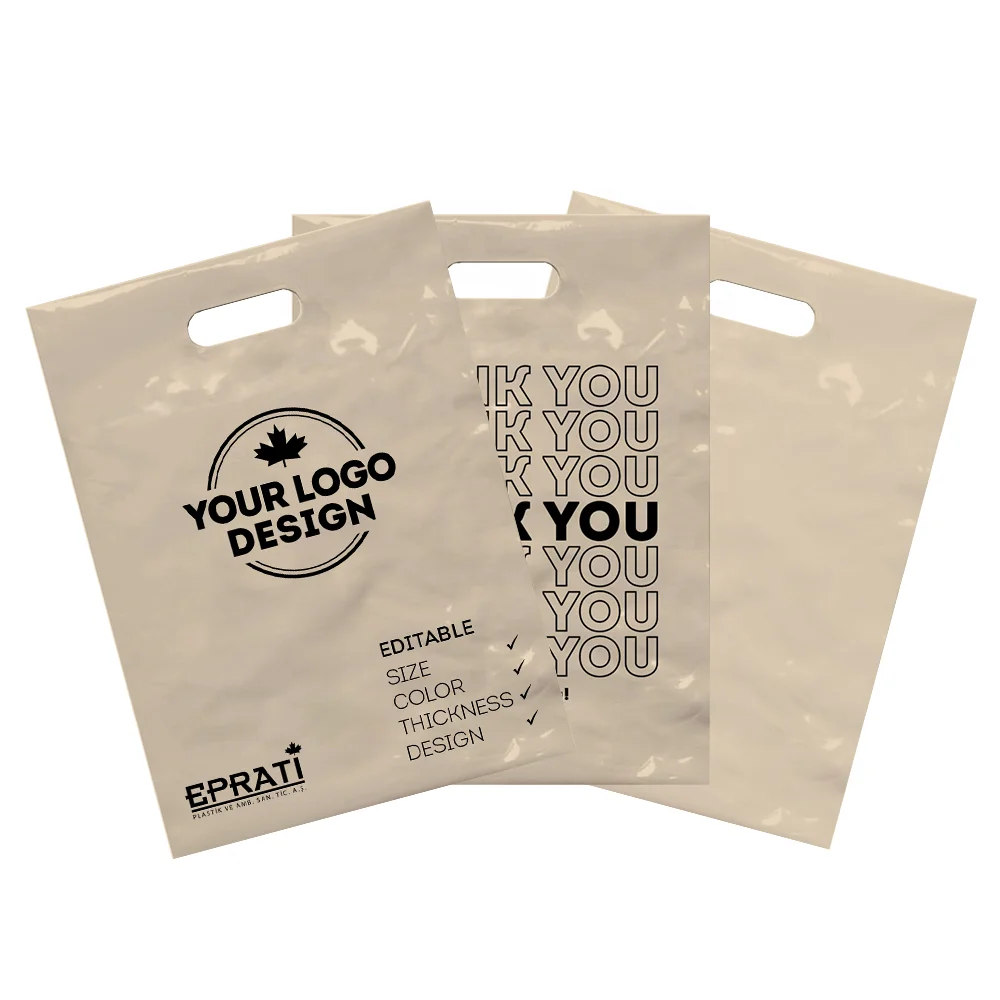 Eco-Friendly High Quality Wholesale Reinforced Die Cut Plastic Bag With Handle For Business from Turkey