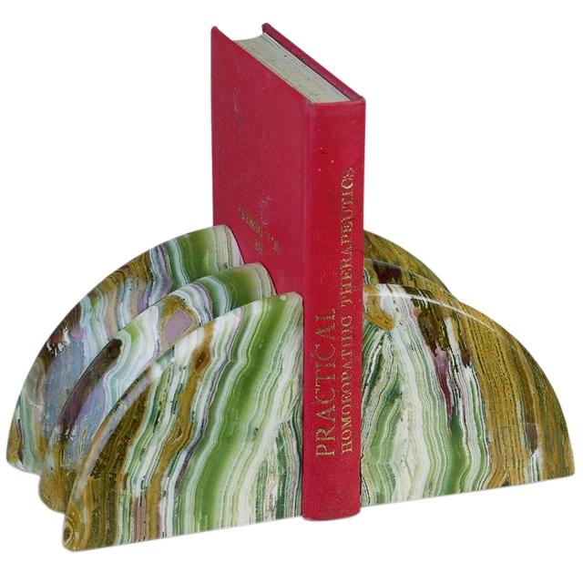 Marble & Onyx Natural Stone Bookends