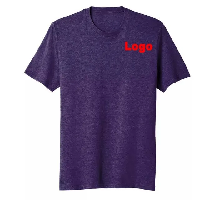 T Shirt Men Clothes New Summer Style Fashion 2022 Purple Color 65%Cotton 35%Polyester Custom Logo Crewneck Short Sleeve T Shirts