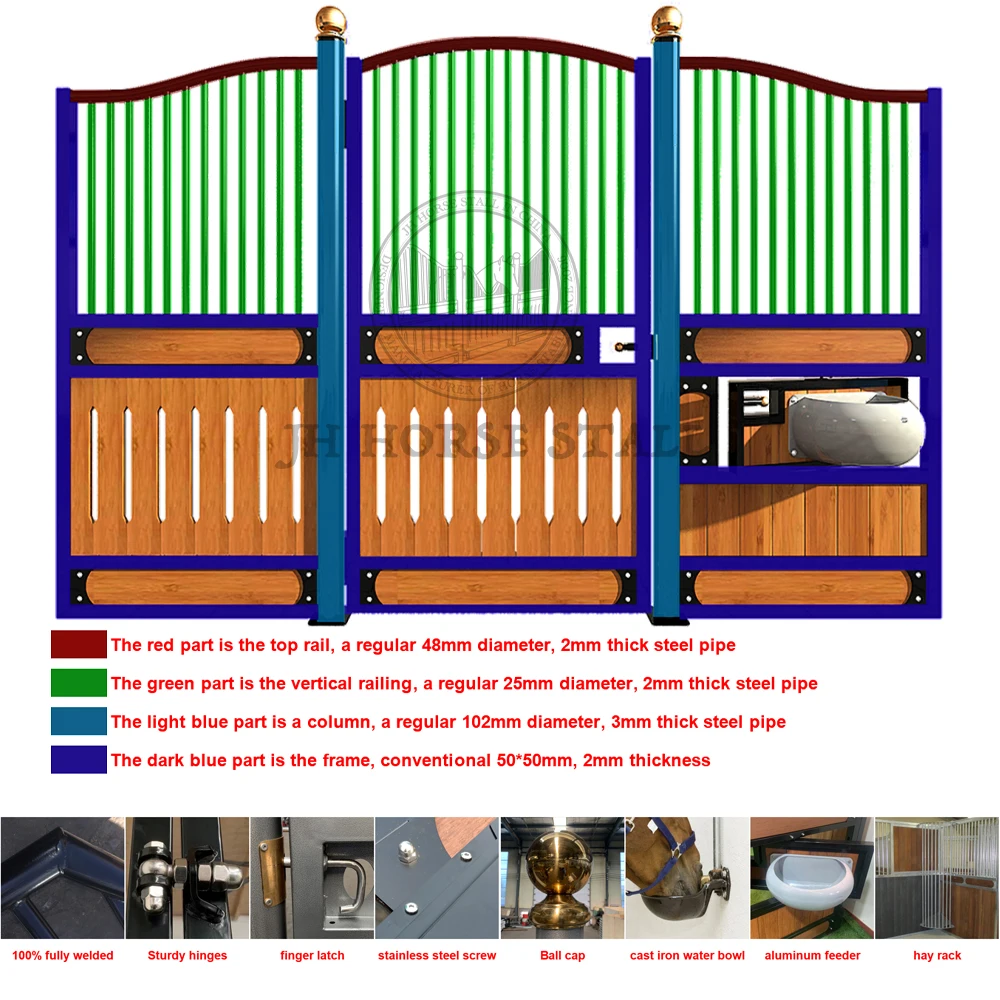 JH E08 Direct Factory Professional Manufacturer Steel Frame Structure Horse Stable for Sale