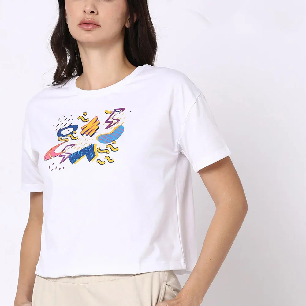 New Fashion Short Sleeve Crop Top Women Breathable Crop Top Cotton Women Fashion Casual Short Sleeve Crop Top Gym T-Shirt